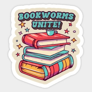 Bookworms Unite, Funny Book Lover Sticker